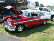 RED AND WHITE 1955 CHEVY SUPERCHARGED